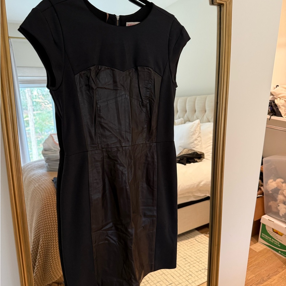 Rebecca Taylor Elegant Black Leather Dress